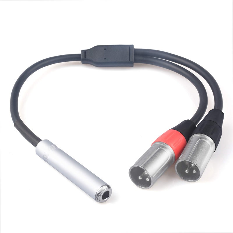 Devinal 1/4 inch Female to Dual XLR Breakout Cable, 6.35mm TRS to 2 XLR Male Audio Converter, 1FT Y Splitter Cord Wire - Image 4